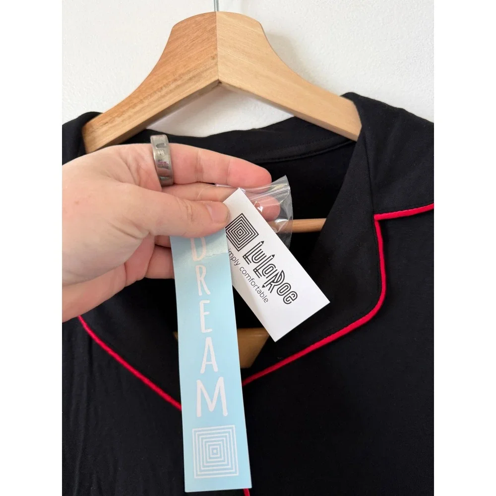 LuLaRoe Dream Pajama Set – Black with Red Details – Size Small – NWT - Picture 3 of 7